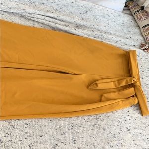 High waisted yellow pants
